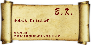 Bobák Kristóf névjegykártya