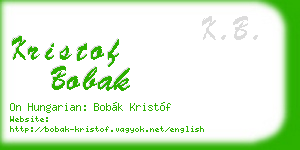 kristof bobak business card